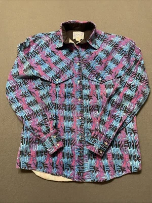 De colección Rockmount Ranch Wear Manga Larga Púrpura Azul Paisley  Foto 1 de 4