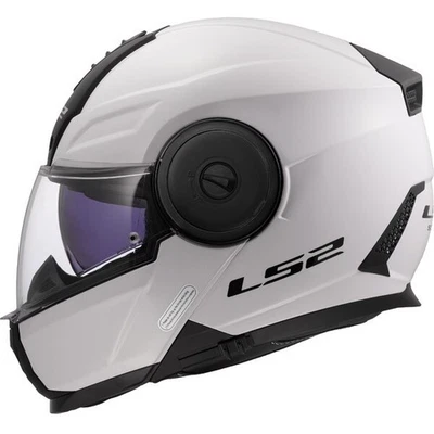 CASCO  LS2 FF 902 SCOPE II SOLID GLOSS WHITE  MODULARE REVERSIBILE  A 90° - Immagine 1 di 3