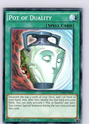 Yu-Gi-Oh TCG Pot Of Duality SDHS-EN034 1st Edition Common Card NM - Image 1 of 2