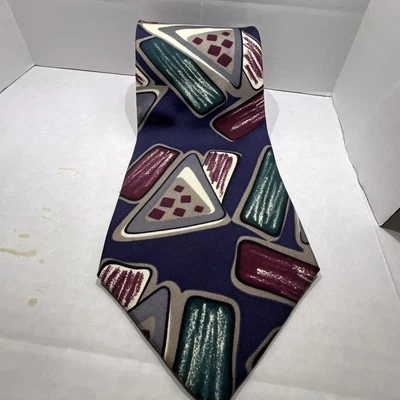 Галстук мужской Henry Bethel итальянский шелк геометрический дизайн 58 x 4 дюйма разноцветный - Изображение 1 из 4