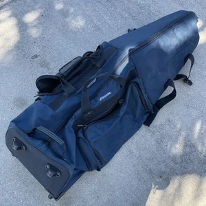 Bolsa de golf Mizuno azul negro grande para viajero cubierta bolsa de viaje con ruedas - Imagen 1 de 6