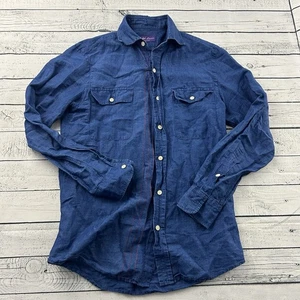 Ralph Lauren Purple Label Linen Cotton Long Sleeve Button Front Shirt Men's XS - Picture 1 of 5