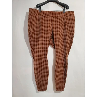Lands End Houndstooth Starfish Legging Pants Womens Plus Size 2X Rust Black - Image 1 of 4