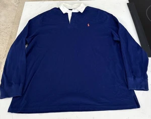 Polo Ralph Lauren vintage maglia rugby manica lunga taglia 2XL uomo blu - Foto 1 di 12