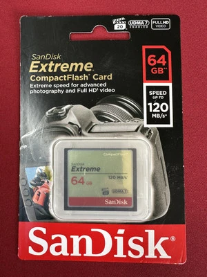 SanDisk CF Extreme 64GB 120MB/s CompactFlash Memory Card Next Day Shipping - Image 1 of 3