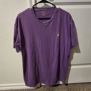 Camiseta Polo Ralph Lauren Para Hombre Púrpura Talla L Bordada Amarillo Pony Logo - Imagen 1 de 4