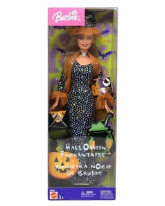 Barbie Halloween Zauberin Hexe Puppe 2003 Mattel Neu in Box Sterne Kürbisse - Bild 1 von 7