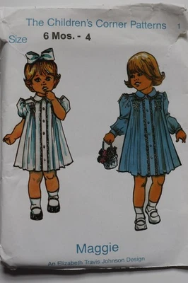 Vtg 80s The CHILDREN'S CORNER Smocked Day MAGGIE DRESS PATTERN Sz 6M-4 UNCUT - Image 1 of 2