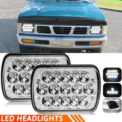 DOT Pair 7x6" LED Headlights Hi/Lo Beam H4 For Nissan Pickup Hardbody 1983-1997 - Image 1 of 4