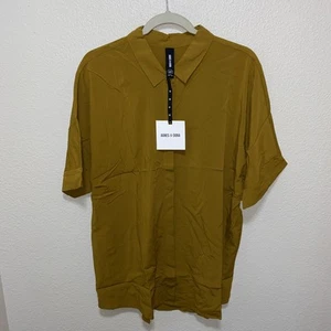 Agnes & Dora Damen Button Down Dolman Top Gr. XL Weizengelb - Bild 1 von 6