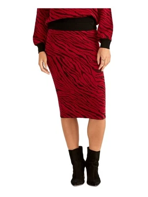 Falda lápiz midi con estampado de animales rojos RACHEL ROY para mujer S Foto 1 de 4