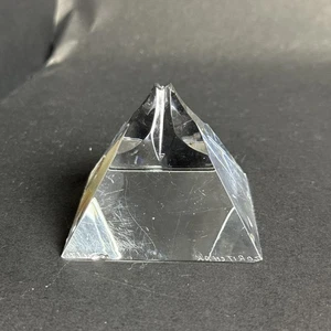 Yan Zoritchak Clear Glass Pyramid Signed - Chips - Picture 1 of 12