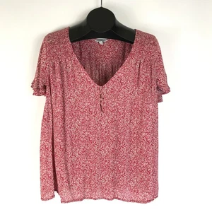 Lucky Brand Floral Flutter Sleeve Blouse Women's Plus 3X Lightweight Summer Boho - Picture 1 of 12