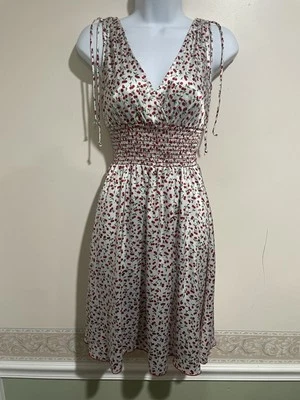 Vestido Speechless Y2K Rojo y Blanco Satinado Cereza Primavera Cottagecore Picnic Talla S Foto 1 de 4