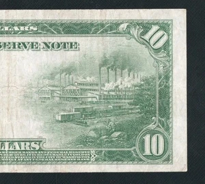 RARE ATLANTA TYPE TWO 1914 $10 FEDERAL RESERVE NOTE. NO PINHOLES OR TEARS  - Picture 1 of 3