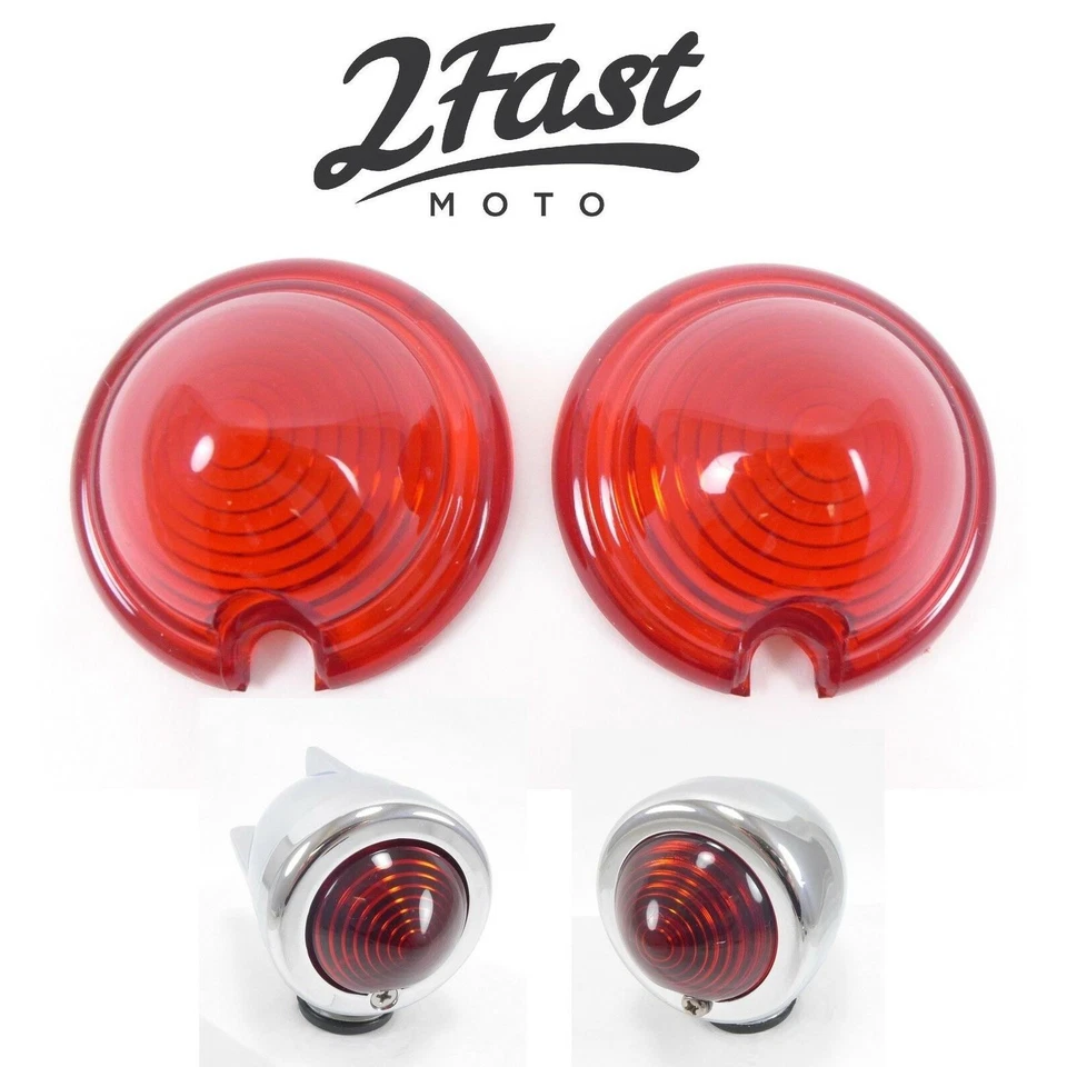 Par de luces de señal de giro 2FastMoto rojas de repuesto Bullet Zeppelin 2fm-m103r Foto 1 de 4