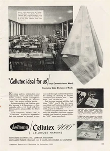 Vintage 1953 Print Ad Cellutex 400 Zellulose Servietten Hoffmaster Cumberland Falls KY - Bild 1 von 1