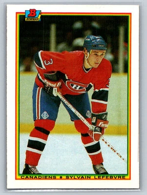 1990-91 Bowman #48 Sylvain Lefebvre Montreal Canadiens Rookie Hockey Card - Image 1 of 2