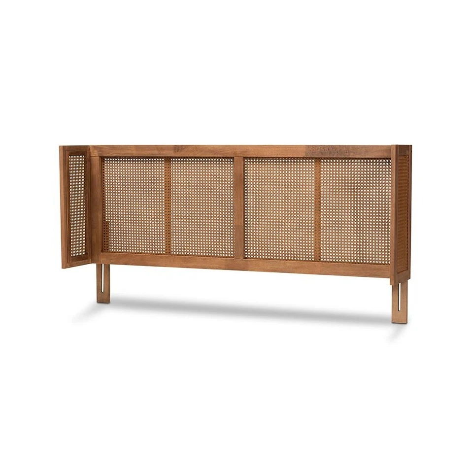 Baxton Studio Rina Mid-century Modern Ash Wanut Finished Wood and Synthetic Ratt