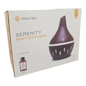 Alieva Spa Halcyon Mist Diffuser with Essential Oil Wood Grain USB Aromatherapy - Picture 1 of 6