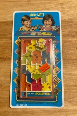 VTG Mini-Mate Blue Box Hand Held ROLLER BALL Game 6601/12 Singapore NEW NOS - Image 1 of 4