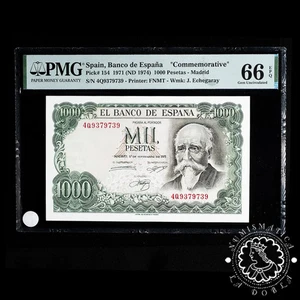 1971 - 1000 PESETAS - Echegaray - Pick 154 Serie 4Q - PMG 66 EPQ - Picture 1 of 2
