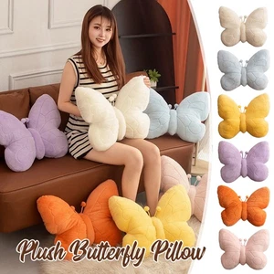 Butterfly Shape Pillow Furry Throw Stuffed Sofa Cushion Home Plush Girls Gift - Picture 1 of 18