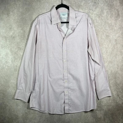 Camisa de vestir Charles Tyrwhitt para hombre 17,5 35 roja a cuadros calce ajustado sin planchar negocios Foto 1 de 4