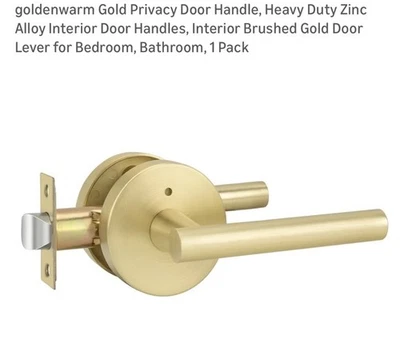 1 Pack Gold Door Handles, Interior Privacy Brushed Gold NEW - Image 1 of 4