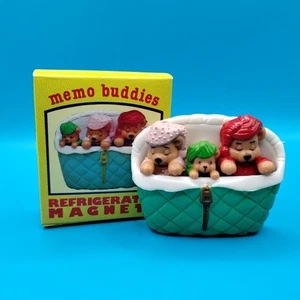 Vintage Three Bears Family Sleeping Memo Buddies Refrigerator Memo Magnets Set - Picture 1 of 20