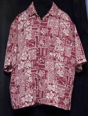 Camisa Bill Blass Tropical/Hawaiana Grande 100% Seda   Foto 1 de 4
