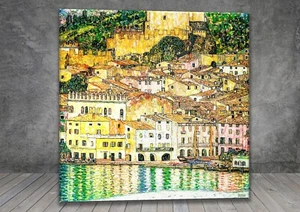 Gustav Klimt Malcesine on Lake Garda CANVAS PAINTING ART PRINT SQ 618 - Picture 1 of 8