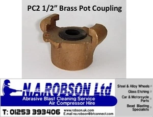 PC2 1/2"BSP MESSING/BRONZE BLASTTOPFKUPPLUNG Sandstrahlen, entspricht Clemco - Bild 1 von 1
