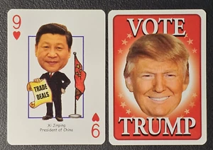 Xi Jinping Präsident von China 9 of Hearts Vote Trump for President Playing Card - Bild 1 von 1