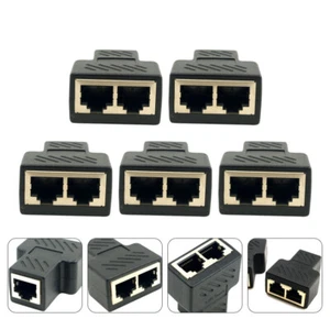 5 Pcs Network Tee Splitter Connector Adapter Ethernet Cable Splitters - Afbeelding 1 van 12