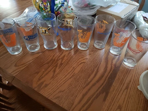 8 JOLIET JACKHAMMERS Bud Light &Budweiser Beer glasses  Minor leaque Cover