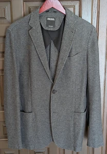 ZEGNA Solid Textured Jerseywear Cotton Jacket, Black, 40 R (50 EU) NWOT - $2450 - Picture 1 of 10