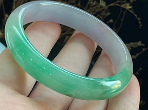 58 mm Zertifikat Klasse A Myanmar natürliches lila grünes Jadeit Jade Armband 4513 - Bild 1 von 7
