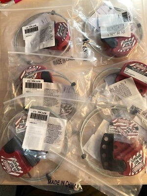 Qty 6-MASTER LOCK S806CBL3 Adjustable Cable Lockout, 3 ft