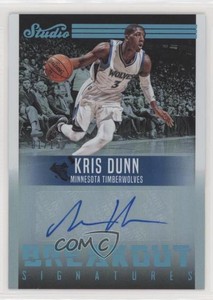 2016-17 Panini Studio Breakout Signatures Teal /15 Kris Dunn #13 Rookie Auto RC