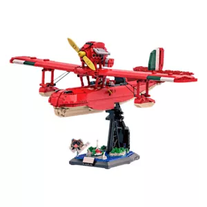 MOC Red Seaplane Model with Stand Building Block Set Brick Toy Collection 2340pc - Picture 1 of 6