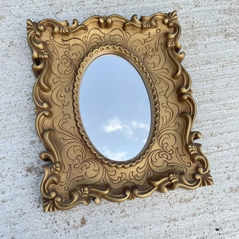 Vintage Victorian Style Mirror Gold Ornate Hollywood Regency Decor - LN Cover