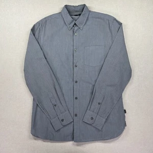 John Varvatos USA Shirt Men's Size M Gray Stripe Long Sleeve Casual *Altered - Picture 1 of 21