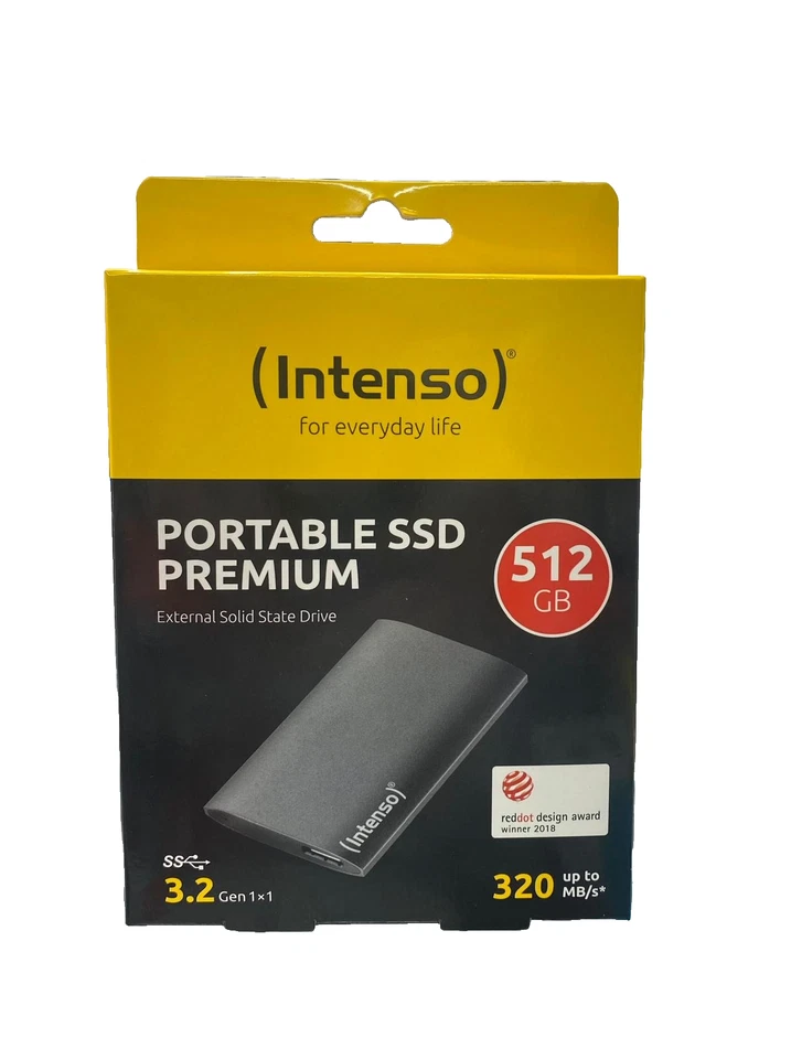 INTENSO 512GB Portable SSD Premium  3.2 Gen 1×1 - Image 1 of 1