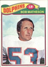 1977 Topps Miami Dolphins Football Card #352 Bob Matheson - EX-MT
