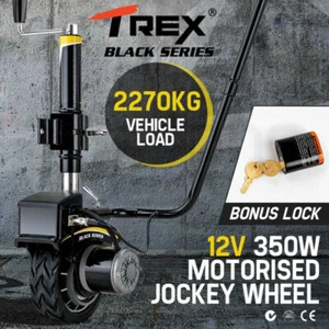 T-REX 12V 350W Motorised Jockey Wheel Electric Power Mover Caravan Trailer Boat - Picture 1 of 11