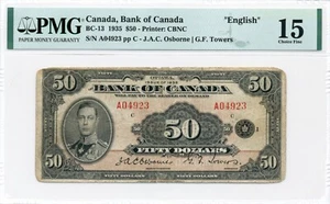 1935 $50 Bank of Canada, BC-13 - Choice Fine, PMG F15 - Picture 1 of 2