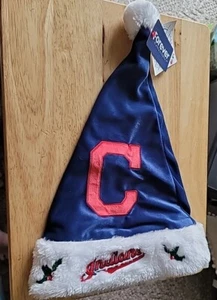 Cleveland Indians Christmas Santa Hat Forever Collectibles Embroidered Adult - Picture 1 of 1