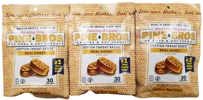PINE BROS Gotas Garganta MIEL REAL 30 Gotas Gomosas (paquete de 3) -- Foto 1 de 2