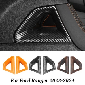 2X Carbon Fiber Gear Shift Both Side Strip Cover Trim Fits For Ford Ranger 2023+ - Picture 1 of 12